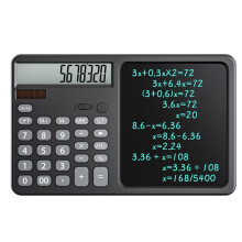Calculatrice Solaire Multifonction avec Bloc-Notes pour L'Écriture Manuscrite, la Comptabilité Financière, L'Informatique et le Dessin (Noir)