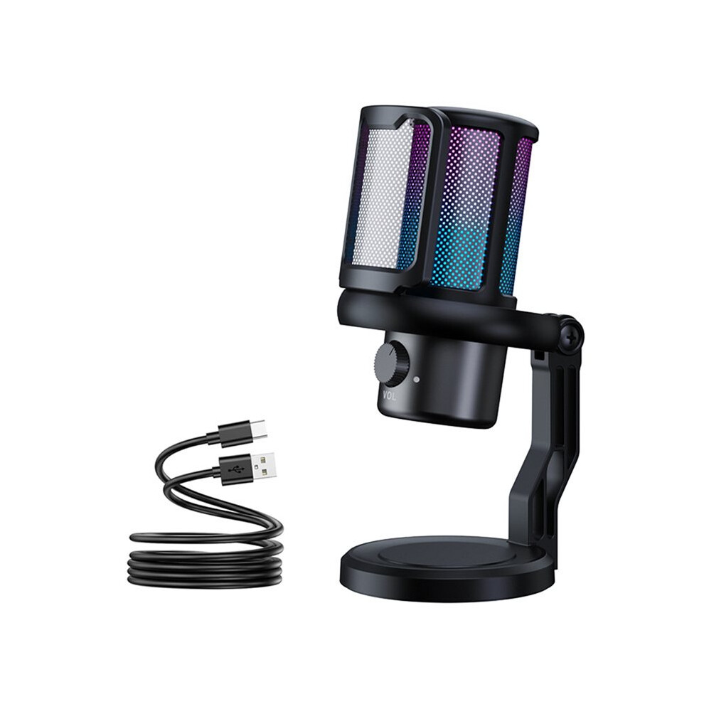 Usb Microphone For Recording And Streaming Pc Rgb Gaming Microphone With Touch-Mute Button Noise Cancellation 4711801880024