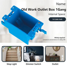 10-Pack Single Gang Electrical Outlet Box, Old Work Box,14 Cubic Inch, Ideal for Residential and Commercial Applications