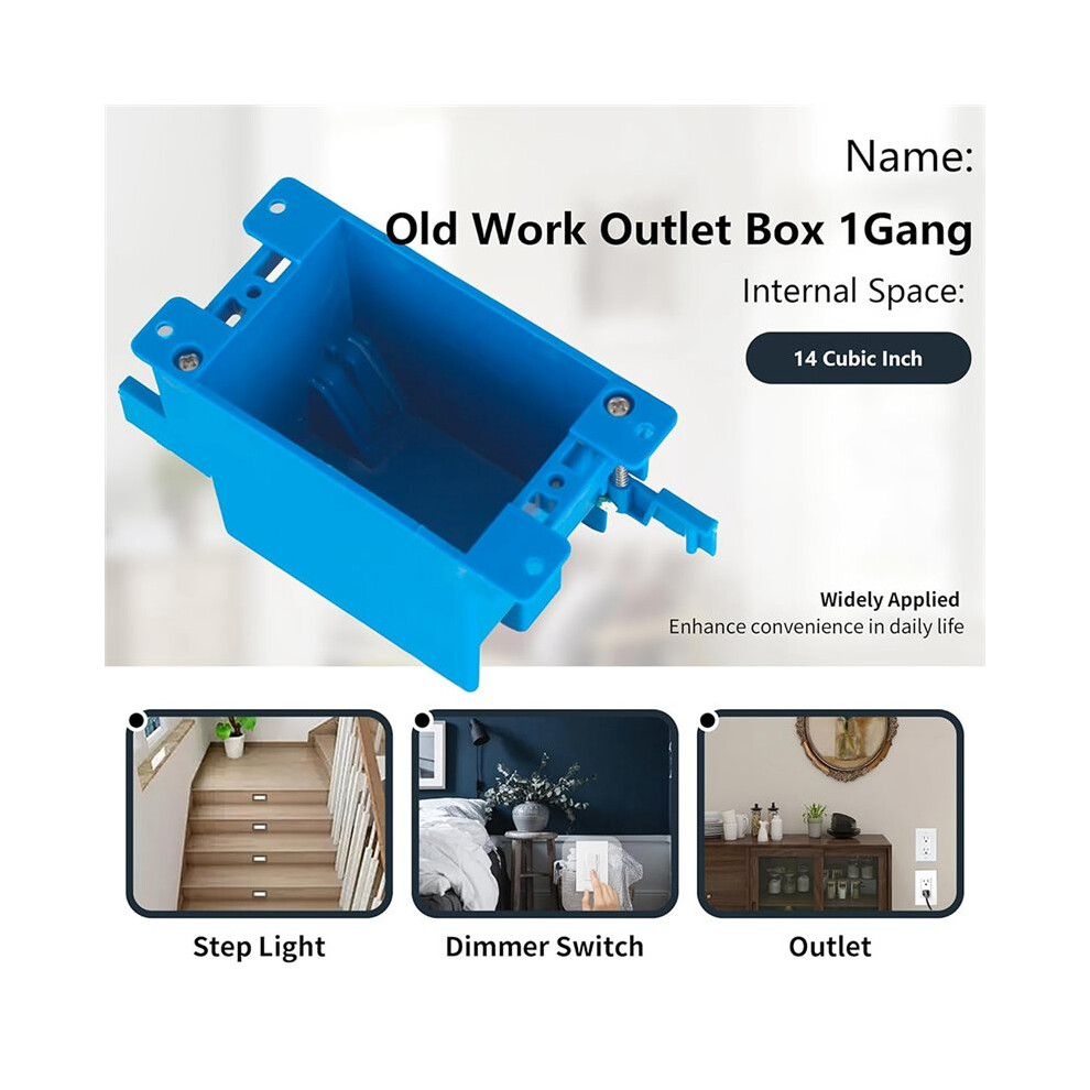 10-Pack Single Gang Electrical Outlet Box, Old Work Box,14 Cubic Inch, Ideal For Residential And Commercial Applications 4711321971233