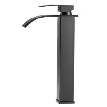 Contemporary Waterfall Sink Faucet with Dual Control for Hot and Cold Water, Deck Mounted