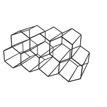 Modern Metal Honeycomb Wine Rack Wine Bottle Storage Beehive Tabletop Wine Rack Hexagon 9 Bottle Wine Holder Display A