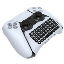 Draadloos Gamingtoetsenbord van 3,5 mm met 3.0 Controllerpad voor PS5 DualSense Gamepadhouder, Minitoetsenbord met Ingebouwde Luidspreker, Wit