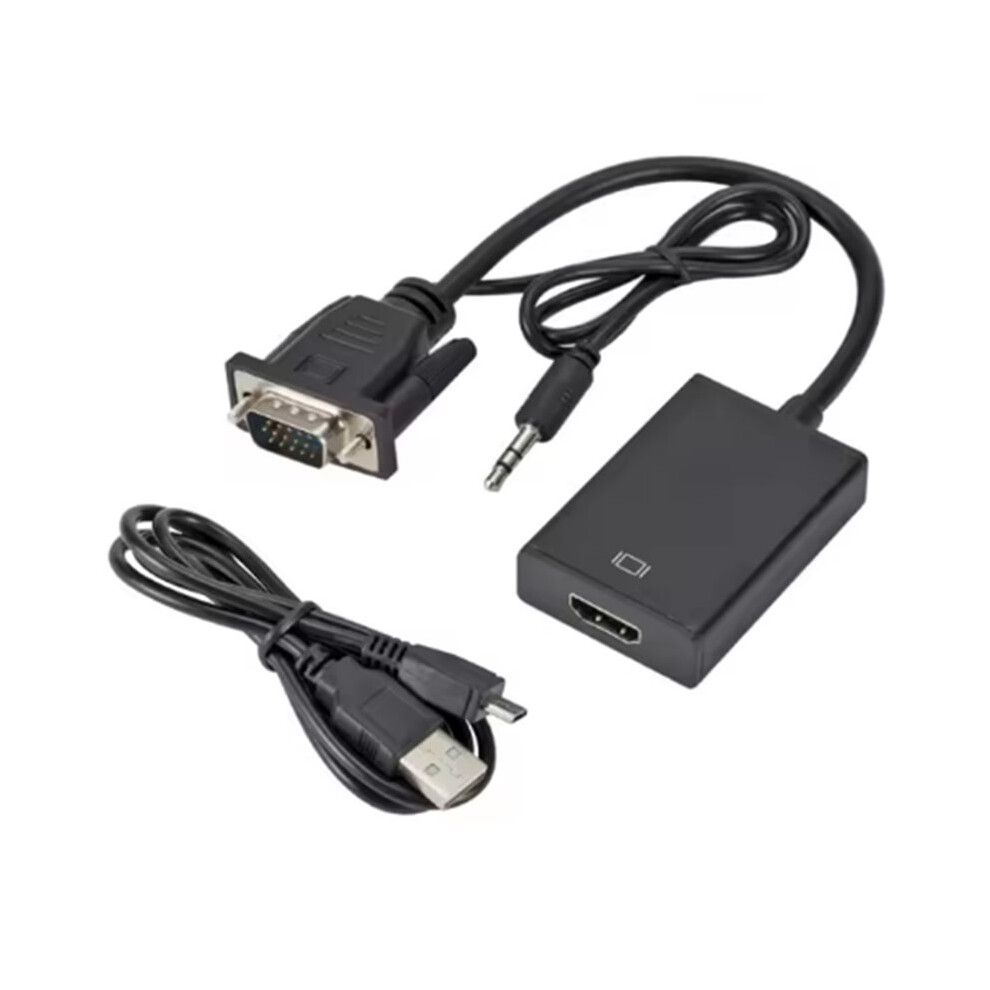 Vga To -Compatible Converter Adapter 1080P Vga Male To -Compatible Female Adapter Cable With 3.5Mm Audio Output 4712061966855
