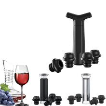 Vacuum Wine Stoppers Vacuum Pump Manual Wine Stoppers with 4 Reusable Wine Bottle Stoppers Sealer Keeps Wine