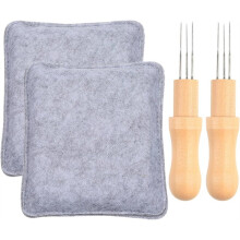 2 Set Felting Pad with Needles, Eco-Friendly Practical Felting Supplies for Beginners Crochet Knitting Projects Kit Tool