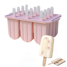 DIY Ice Cream Kit for Summer, Including Wooden Sticks and Silicone Molds, Kitchen Accessorie