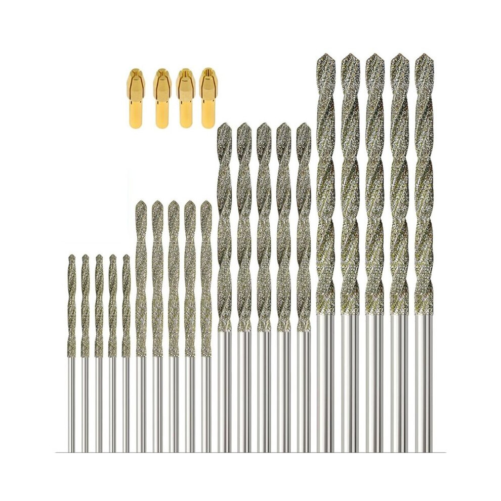 Drill Bits 1Mm 1.5Mm 2Mm 2.5Mm 5 Each 120-Grit 20Pcs With 4 Collets Compatible With Rotary Tool For Sea Glass 6032784417426