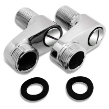 2PCS Adjustable Swing Arm Set for Bathtub Faucets, Solid Brass, Fits Clawfoot, 3/4" and 1/2" Connections