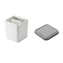 2 In1 Dual-Compartment Brush Cleaning Pot with Absorbent Pad for DIY Modeling Brushes