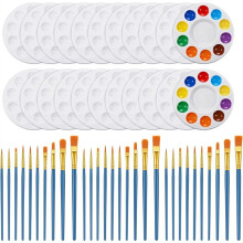 24 Pack Paint Brush Set, Acrylic Paints Brush 24 Color Palette, Detail Paint Brushes for Kids,Artist Paint for Acrylic