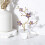 Lilla plommeblomst krystallfigur med gullstilk, 1 stk. 2
