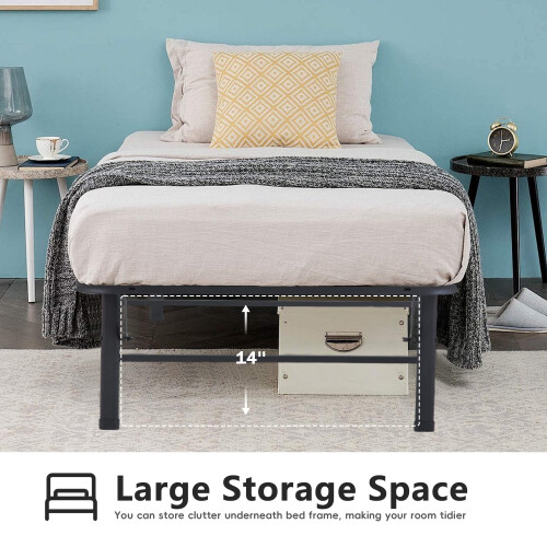 14" Easy Assembly Platform Bed Frame, Twin 2