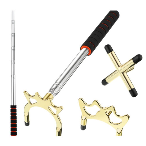 Retractable Billiards Cue Bridge with Brass Head 3-Piece
