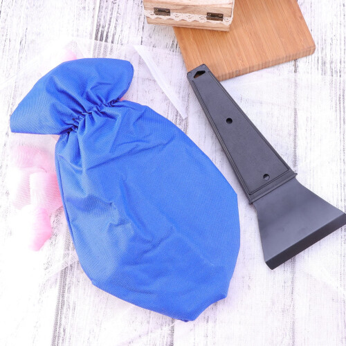Car Snow Scraper Gloves Blue Handheld Ice Scraper 1