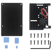 Per Raspberry Pi 4B Case In Alluminio con Doppia Ventola di Raffreddamento Custodia In Metallo per RPI per Raspberry Pi 4B