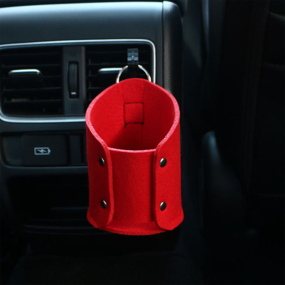 Hanging Car Air Vent Organizer - Universal Non-Woven Fabric Storage Pouch For Small Items (Phones, Keys, Wallets) Red 9180479296300