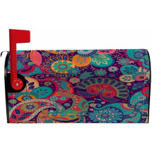 Magnetic Mailbox Covers Polyester Oxford Cloth Anti-UV and Reusable Letterbox Cover 2118 Inch,Colorful Paisley