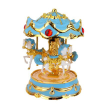 Music Box 3-Horse Carousel Christmas Birthday Valentine's Gifts Decorations