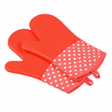 Gants de cuisine ACDANC, gants polyvalents pour la cuisson, protection haute température et imperméable, rouges, taille unique