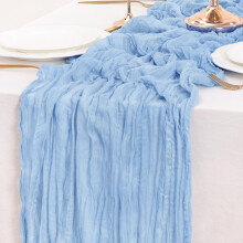 Chemin de table en gaze de 1,8 m (6 pieds) style bohème, tissu rustique transparent, idéal pour la décoration de mariages, enterrements de vie de