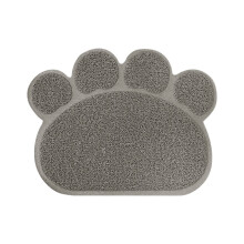 Paw Print Litter Trapper Mat, 15.7x11.8", Waterproof, Non-Slip, Multi-Use Pet Feeding Placemat & Floor Protector