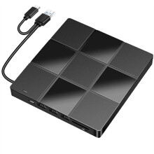 External CD/DVD Drive, DVD Player for Laptop, USB 3.0 Ultra-Slim Portable CD Burner Optical Drive for Desktop PC