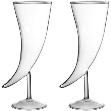 Glass Crystal Cocktail Cups, Horn Shaped Glass Cocktail Goblet, Wine Goblet Wine Flutes Drinking Cup for Bar Home Wedding Party Banque