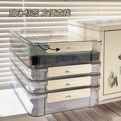 Desktop Organizing Storage Box, Transparent Large Capacity Plastic Box 2