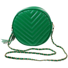 pachet geantă crossbody ușoară, rotundă, verde închis, din piele PU, pentru femei, pentru birou, ocazii de călătorie, 11.4x7.5x2.4 in