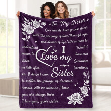 Purple Fleece Throw Blanket – Soft Lightweight Sister Gift for Bed or Couch, Compatible with All Beds