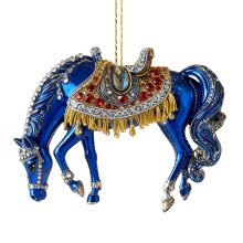 Pink Rocking Angel Horse Christmas Ornament, Compatible with Tree & Car Mirror, Painted Ponies Style