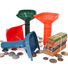 1 juego de contador de monedas portátil, clasificador de monedas con forma de embudo, máquina contadora de monedas con envoltorios para el banco