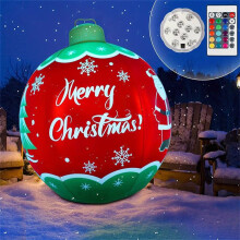 Boule de Noël LED LoyisViDion 24" avec télécommande – Grande décoration extérieure et de piscine en PVC, compatible avec les supports standard
