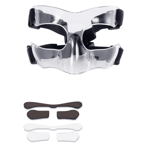 Sports face guard for broken nose black