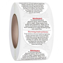 2x500Pc Round Candle Warning Stickers Labels Melt for Candle Making