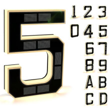 Solar-Powered Outdoor House Number Light, 9" Auto On/Off Sensor, Waterproof LED, Modern Black – Compatible with Standard Mounting