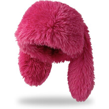 Fluffy Bunny Ears Beanie – Y2K Rabbit Hat for Women and