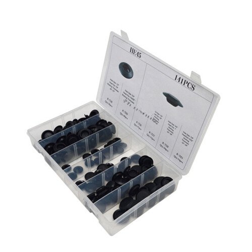 141pcs Universal Auto Rubber Grommet Plugs Set Flush Mount Plug Assortment