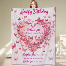Pink Butterfly Heart Love Blanket 40x50in – Lightweight Throw for Women, Mom, Sister, Wife, Daughter, Grandma – Birthday & Festival Gift,