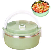 Pour le déjeuner chaud, boîtes à lunch isothermes empilables en acier inoxydable, rondes et hermétiques, couleur verte Topper Wear.