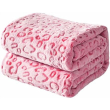 Leopard Print Hot Pink Throw Blanket Fluffy Flannel Fleece Soft Throw Home Decor for Couch, 50"X60"