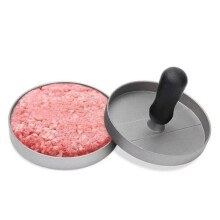 Prensa para hamburguesas de aluminio resistente con placas antiadherentes y mango ergonómico | Apta para lavavajillas | Ideal para barbacoa,