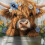 Κουρτίνα μπάνιου Highland Cow Farmhouse Μπλε φλοράλ 80x100 εκ. 3
