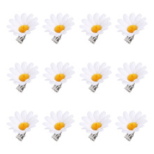 OUNONA Weiße Gänseblümchen-Haarspangen, 12 Stück, Blumenhaarnadeln für Damen und Mädchen, stilvolle Haaraccessoires für den Alltag