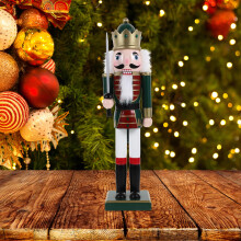 Elegante adorno navideño de Cascanueces negro para decoración navideña de interiores y decoración festiva del hogar.