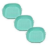 3pcs Silicone Air Fryer Liners for 2-3 QT Small Air Fryers, Non-Stick Reusable, Compatible with Most 2-3 QT Models