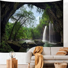 Forest Tapestry - Home Decor Landscape for Living Room & Bedroom - Magic Tapestry Curtain (Waterfall, 90.5''L70.8''W) XGXL