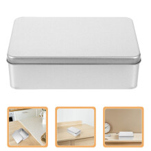 OUNONA Rectangular Tin Box with Lid – Metal Storage Container for Cookies, Jewelry, Crafts, Pencils, Cards & Small Items – Compatible with Cookie