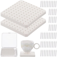 180 Pcs Kiln Stilts Support Nails with 2 Pcs Ceramic Refractory Pads, Kiln Support Pads Temperatures High for Ceramic